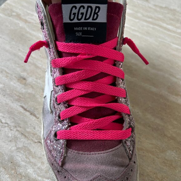 Golden Goose Women's Mid-star pink suede & glitter, Size 11 - Picture 4 of 6